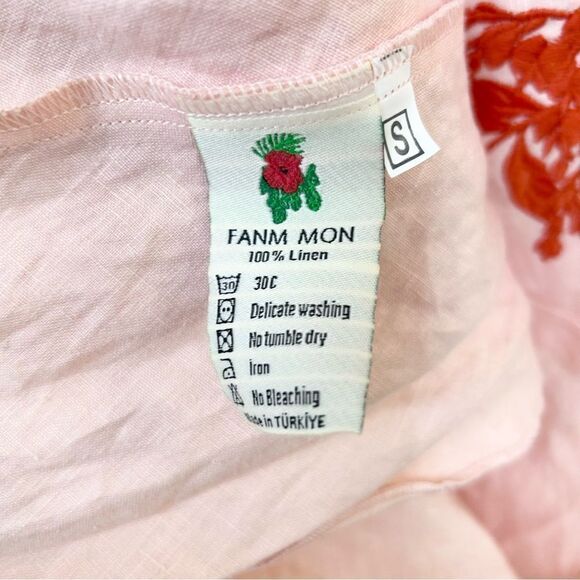 Fanm Mon Fiyet Linen Dress (Marassa Collection) Peach Small - Picture 10 of 11